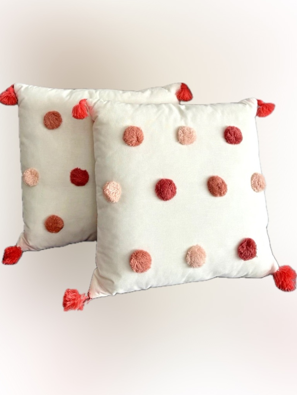 Pillowfort Polkadot Pom Pom pillows- set of 2